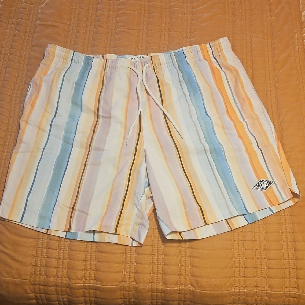 Men's Striped Swim Shorts - Multicolor
